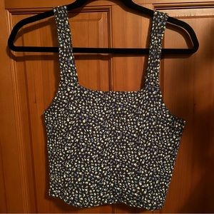 American Eagle Floral Crop Tank Top